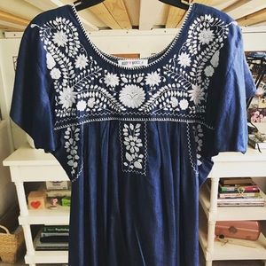 buddy basics short sleeve embroidered blouse